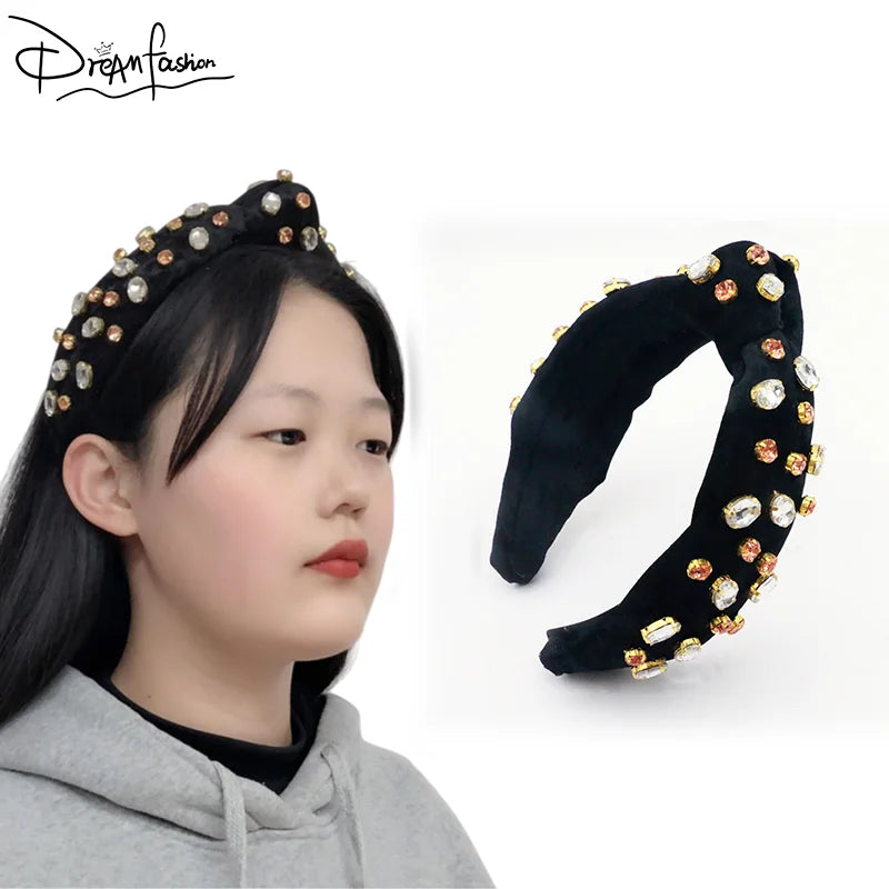 Fashionable Bling Crystal Rhinestone Headbands for Women Colorful Handmade Party Hairbands