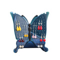 Classic Fashion Butterfly Design Plastic Blue Black Jewelry Earrings Display Holder Stand Rack of 96 Holes