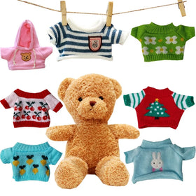 Cute Mini Hoodies Sweater Clothes for 30 cm Bear Animal Plush Toys Cotton Stuffed Plushie Doll Clothing Dress up Game