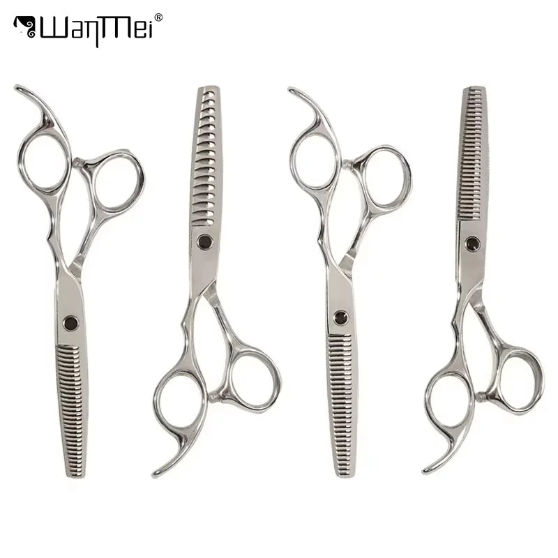 Wanmei Saloon Scissors Professional Barber Stainless Steel Hair Styling Tools Teeth Cut Cutting  Hair Dressing Scissors