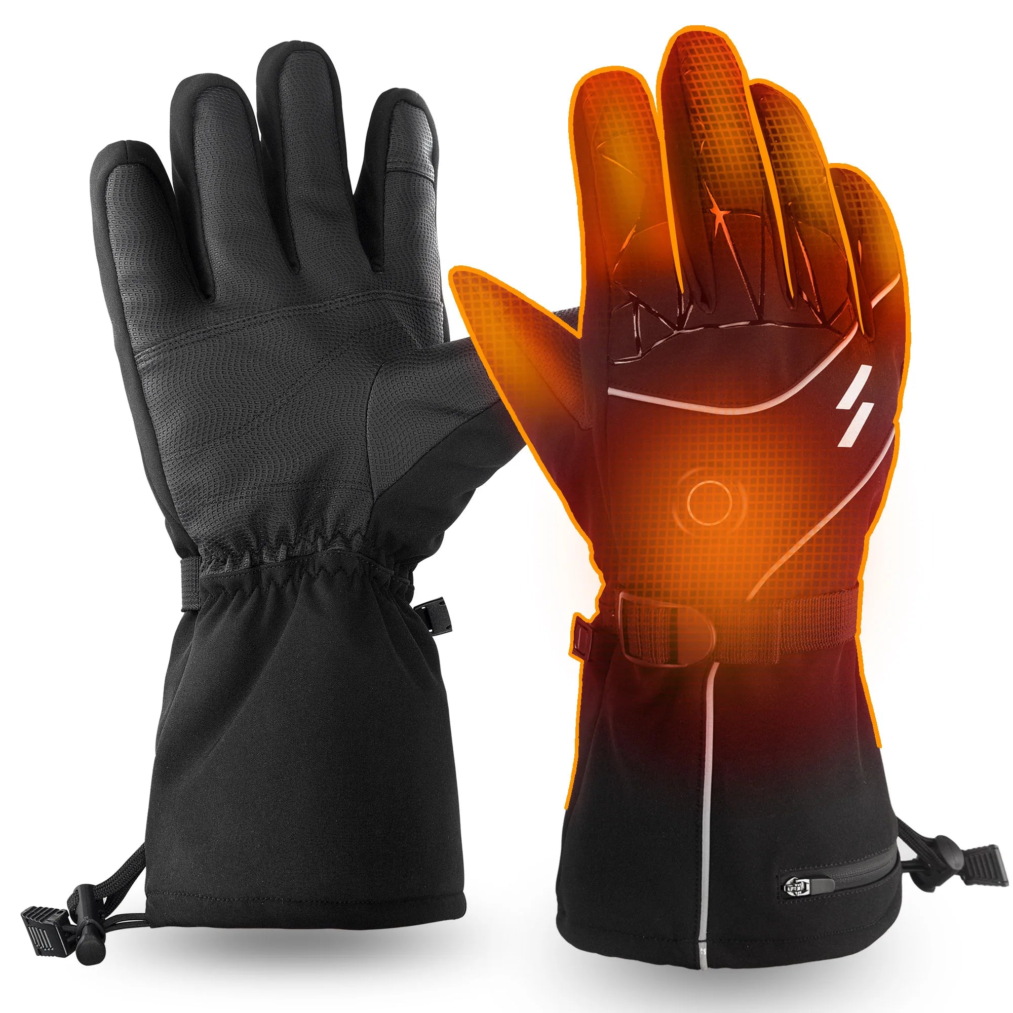 ASRQGOAL Rechargeable Heated Cycling Gloves Men Women's Warm Winter Waterproof Riding Gloves for Snowmobile Downhill Electric