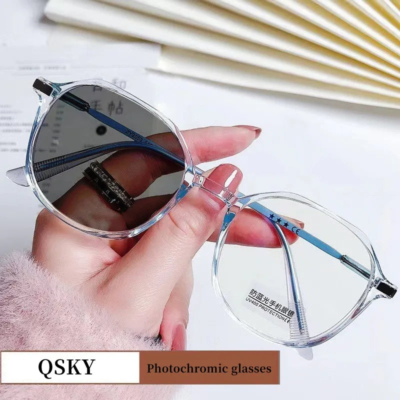 Jiuling Transparent Anti Blue Light Presbyopic Blocking Glasses Women Anti Blue Light Optical Photochromic Eyeglasses Frames
