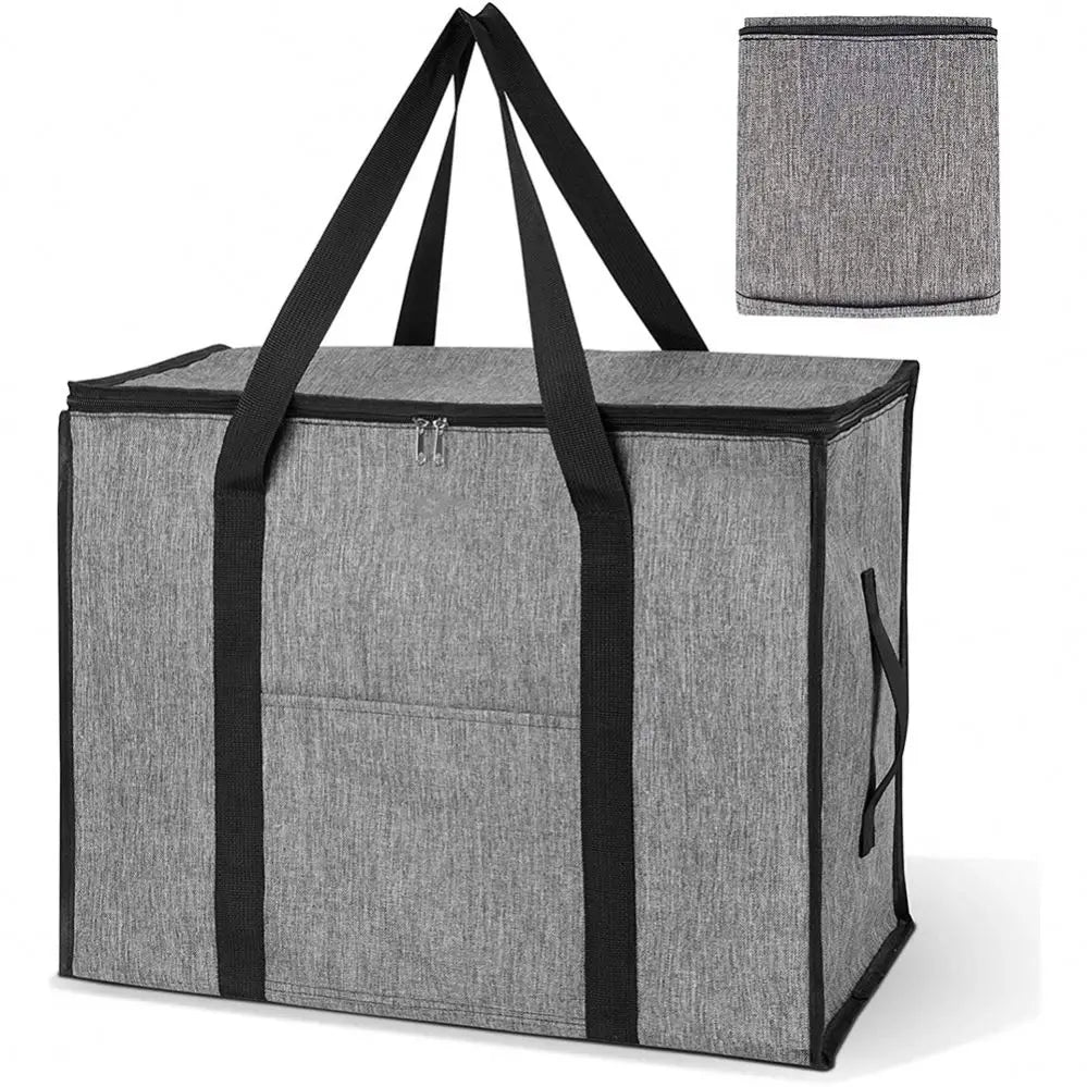 Storage Tote with Zippers & Carrying Handles Heavy-Duty Oxford Fabric for Space Saving Moving Storage Bag
