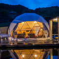 Outdoor Resort Steel Frame Village House White Luxury Hotel Geodesic Igloo Ball Glamping Dome Tent