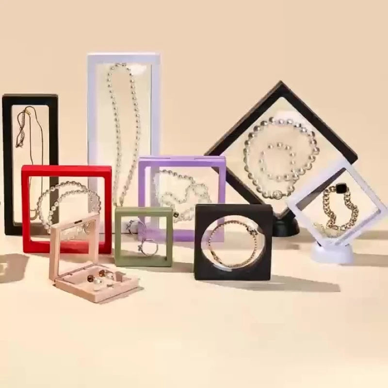 Cultural Fashionable Playful Film Transparent Elastic Wearable Armor PE Square Buckle Closure Multi-Size Jewelry Box Bracelet