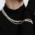 Latest Double Layer Baroque Pearl Necklace Sets Fresh Water Pearl for Women Jewelry