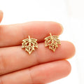 DAIHE Fashion Stud Earrings Stainless Steel 18k Gold-Plated Flower Earrings for Women