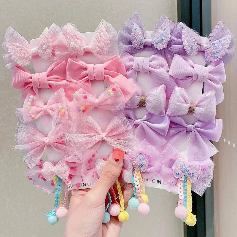 Children's Princess Flower Hair Clip Fashion Simple Sweet Cute Hair Accessories Bow Mesh Hair Clip Made Soft Cloth Does Not Hurt