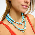 2025 INS Beach Series Short Necklace for Women Trendy Gold Plated Scarf Pendant with Marine Life Colorful Flower Shell Gift