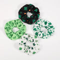 Factory Wholesale Green Shamrock Elastic Hair Scrunchies for Women & Teen Girls Hair Accessories Ponytail Hair Ties