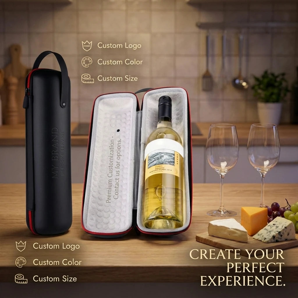 EVA Single-bottle Wine Case Shockproof Waterproof Travel Storage Bag Wine Bottle Protector OEM Factory Supports Logo Printing