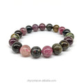 Wholesale Beautiful Natural Candy Color Tourmaline 8mm 10mm Bracelet Crystal Tourmaline Bracelet for Women Gift