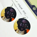 African Style Finished Round Wooden Black Women Earring for Girls
