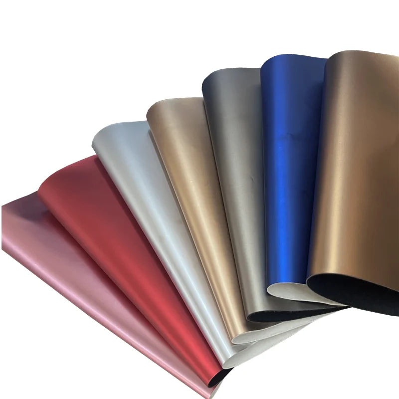 Matte Foil Metallic Synthetic TPU Faux Leather Smooth Surface for Furniture Decorative Bag Sofa DIY Accessories for Handbags