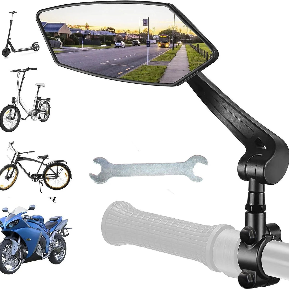 Mountain Bike Rearview Mirror Electric Vehicle High-Definition Flat Reflective ABS Cycling Accessory MegaBDM