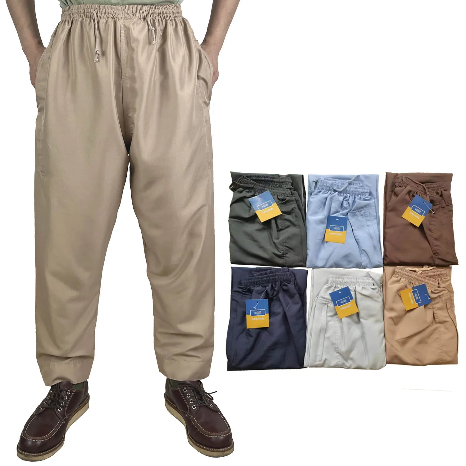 Muslim Adult Casual Trousers Lined Solid Loose Comfortable Longs Contains Arabian Bottoms Pants for Men
