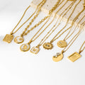 Unique Stainless Steel Zirconia 18K Waterproof Dainty Gold-Plated Zodiac Evil Eye Butterfly and Eye Pendants Necklace for Women