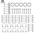 Gaby External ASTM F136 Septum Piercing Cartilage Earring Horseshoe Labret Titanium G23 Piercing Jewelry Set for Women