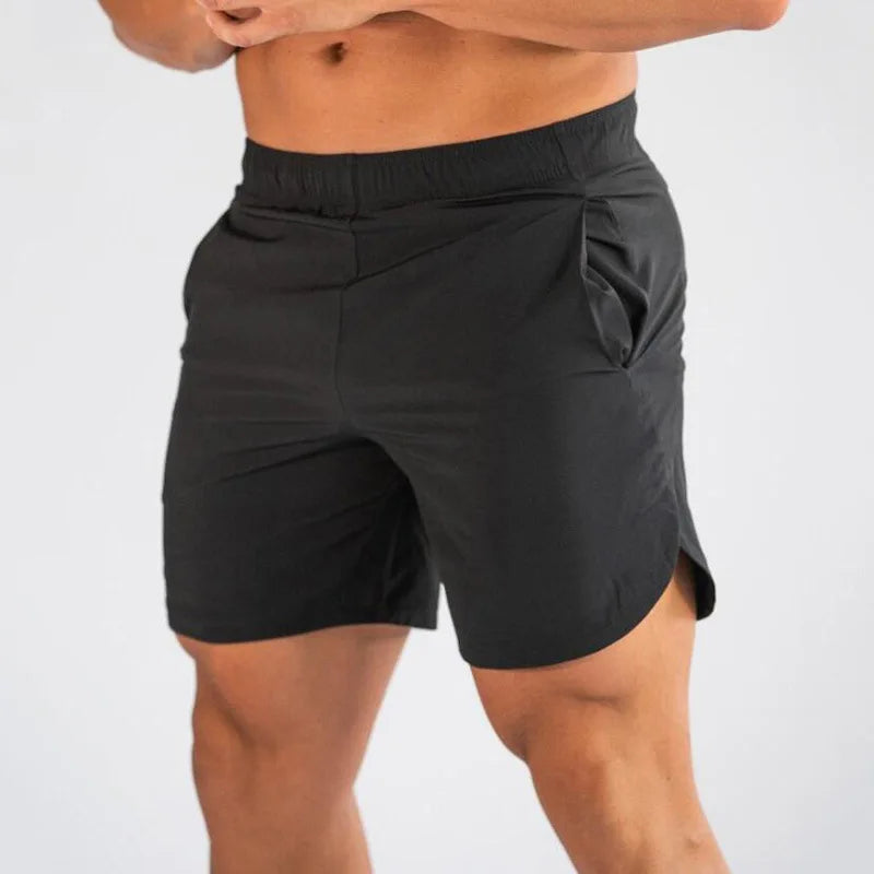 Custom Men's Solid Color Summer Athletic Sportswear Shorts 100% Polyester Quick Dry Breathable Gym Running Training