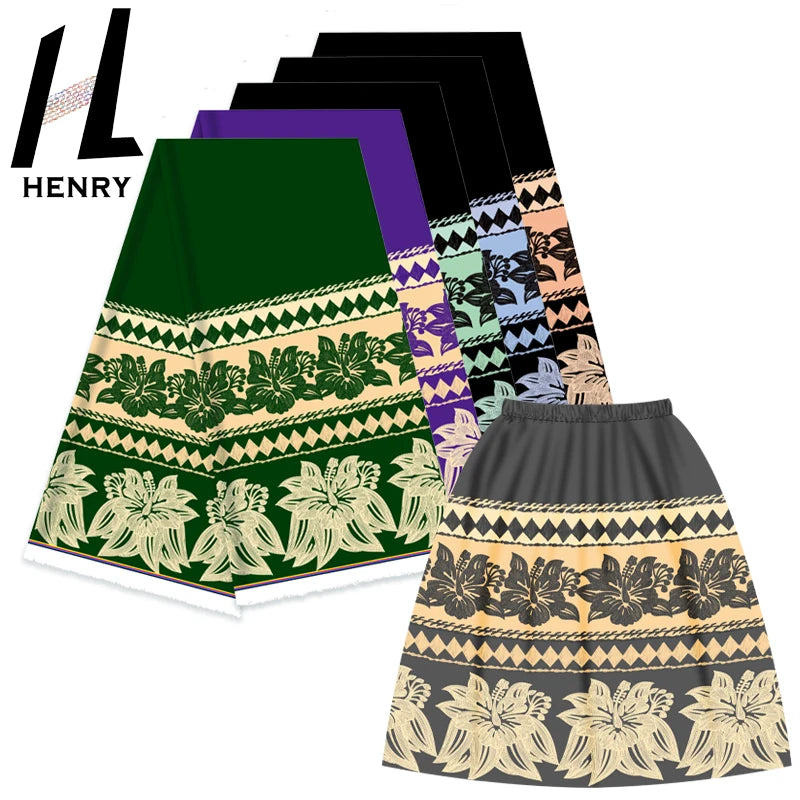 Henry Micronesian Skirt Floral Designs Ready Stock Cloth Fabrics for Garment Digital Print Fabric Polyester Lady Dress
