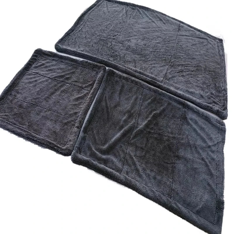 Extra Large 600gsm-1600gsm Microfiber Quick-Dry Car Drying Towel 70/30 Blend Edgeless Twisted Loop Streak Free for Cars