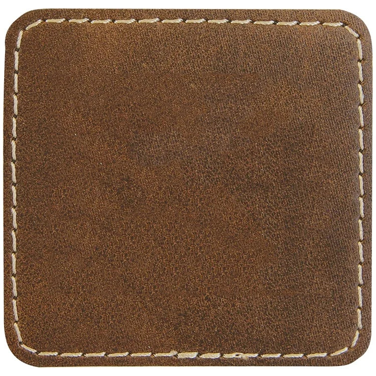 Personalized Custom Adhesive Backing Square Faux Leather Hat Letter Patches Iron on Blank Leatherette Name Patch for Clothes