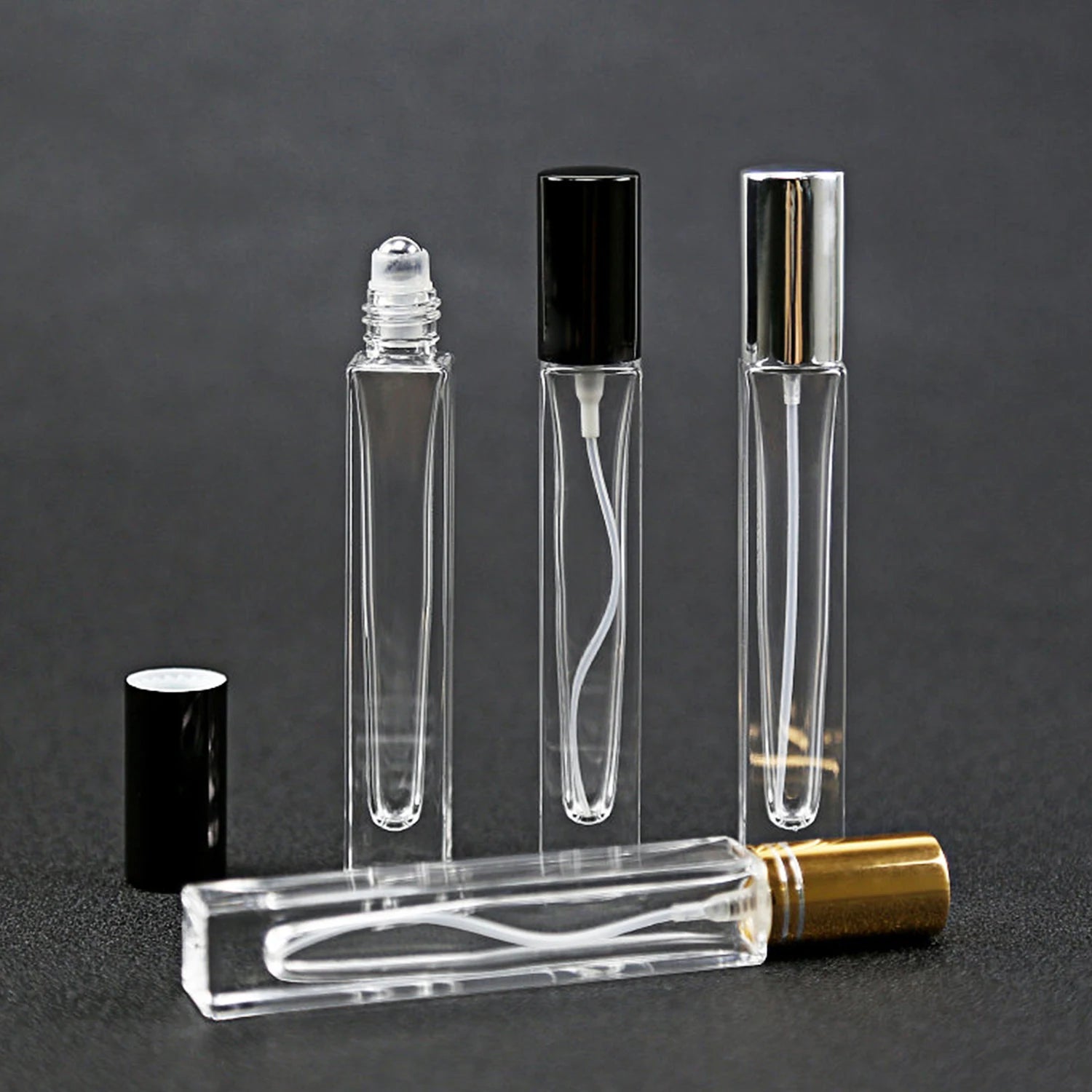 10ml 15ml Deodorant Mini Square Roll on Glass Bottle Steel Roller Ball Perfume Bottle