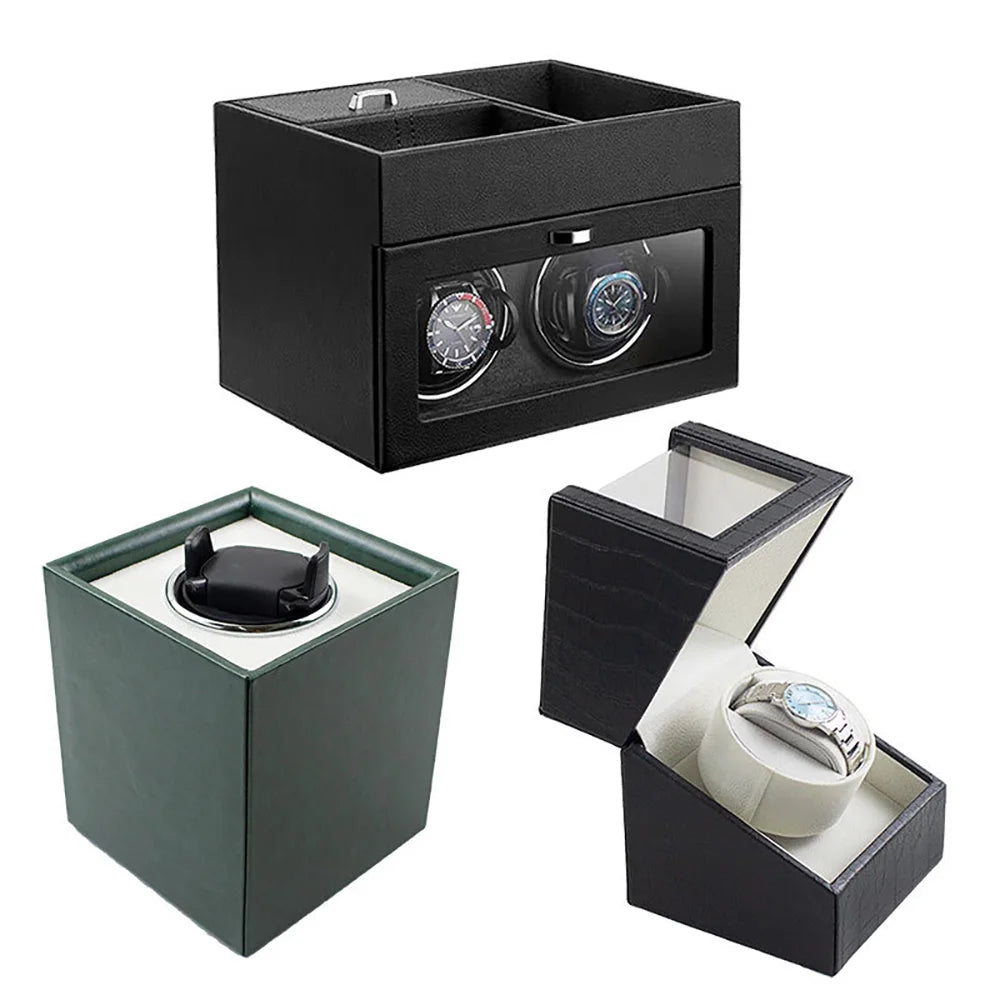 Custom Leather Automatic Wooden 30 24 8 Watch Winder Luxury Safe Winder Watch Box 24 4slot