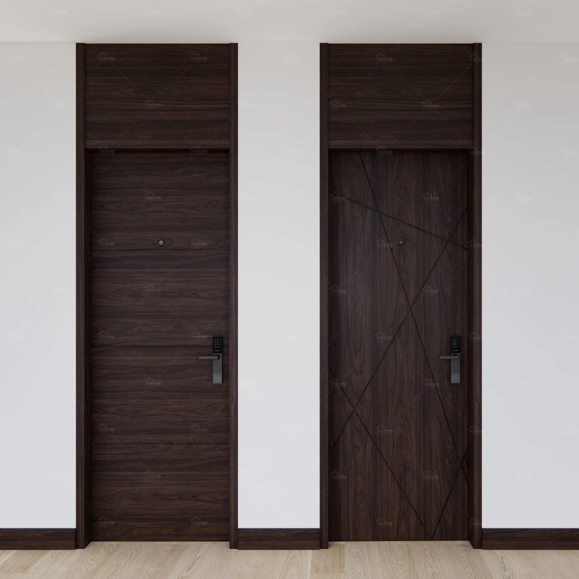 U-L Standard Door with Frame Soundproof Modern Interior Door Hotel Internal Wood Doors