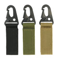 Tactical Carabiner Hanging Buckle Molle Nylon Webbing Key Holder Belt Triangle EDC Clip Keychain