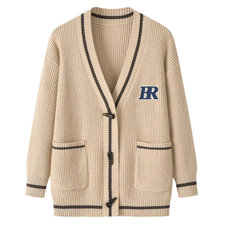 Knitwear Men Varsity Sweater Letterman Cardigan Jacquard Cotton Custom Letter Men College Cardigan Sweater