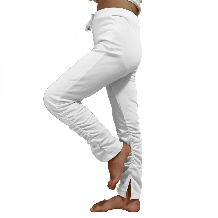 Elastic Sustainable Fashion Stacked  Pants Kids Solid Color Long Pants OEM Kids Stacked Pants Boys