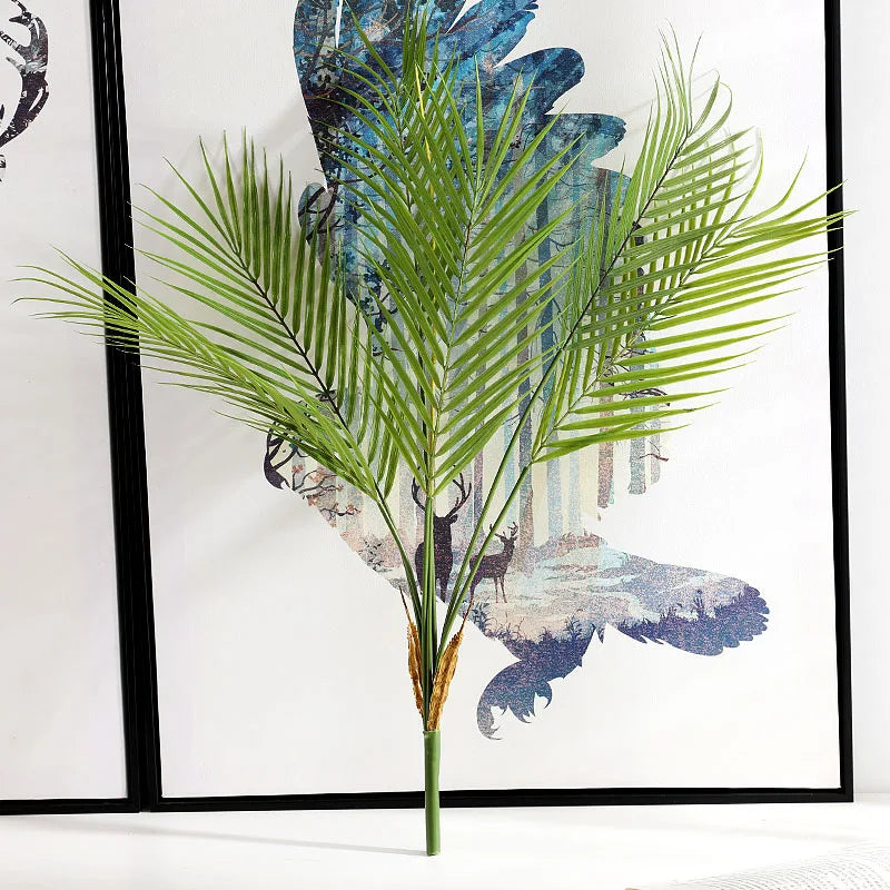 M925 Home Decorations Artificial Green Plant Palm Leaves Bouquet Artificial Palm Leaf