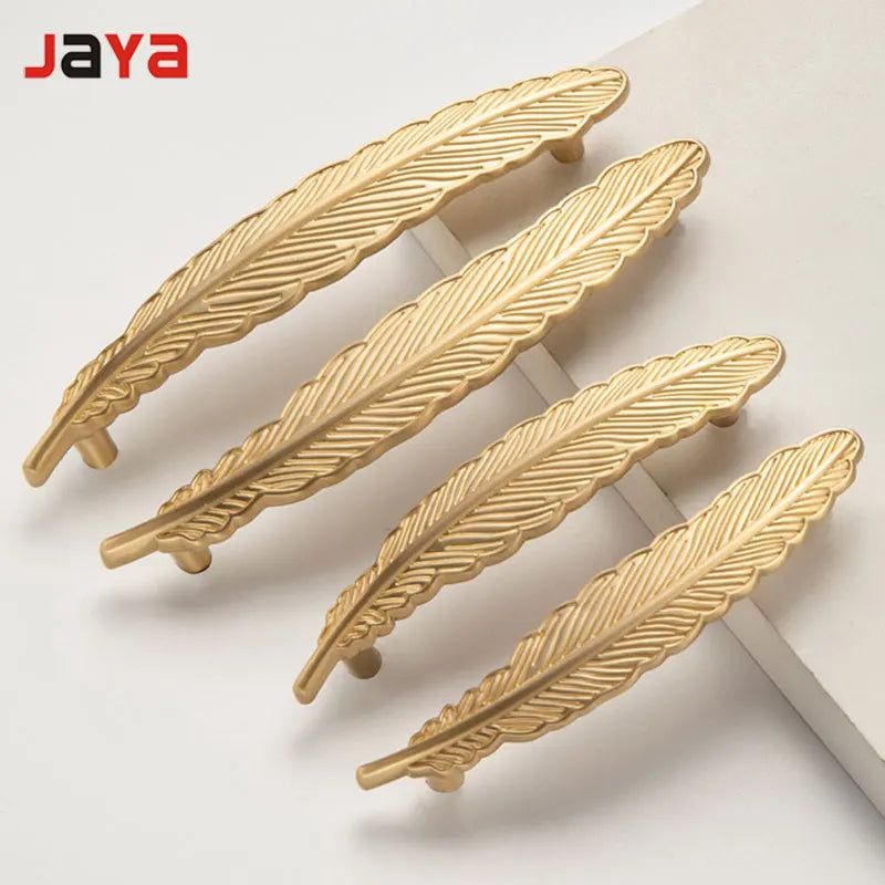 Modern Minimalist High-grade Cabinet Door Pure Copper Small Handle Brass Cabinet Feather Handle Golden Wardrobe Door Handle