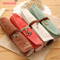Thickening and Bold Roll Canvas Pen case Environmental protection Material Pencil Bag