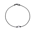 Factory Wholesale Single White Pearl Choker Necklace Handmade Genuine Leather Necklace Women Jewelry
