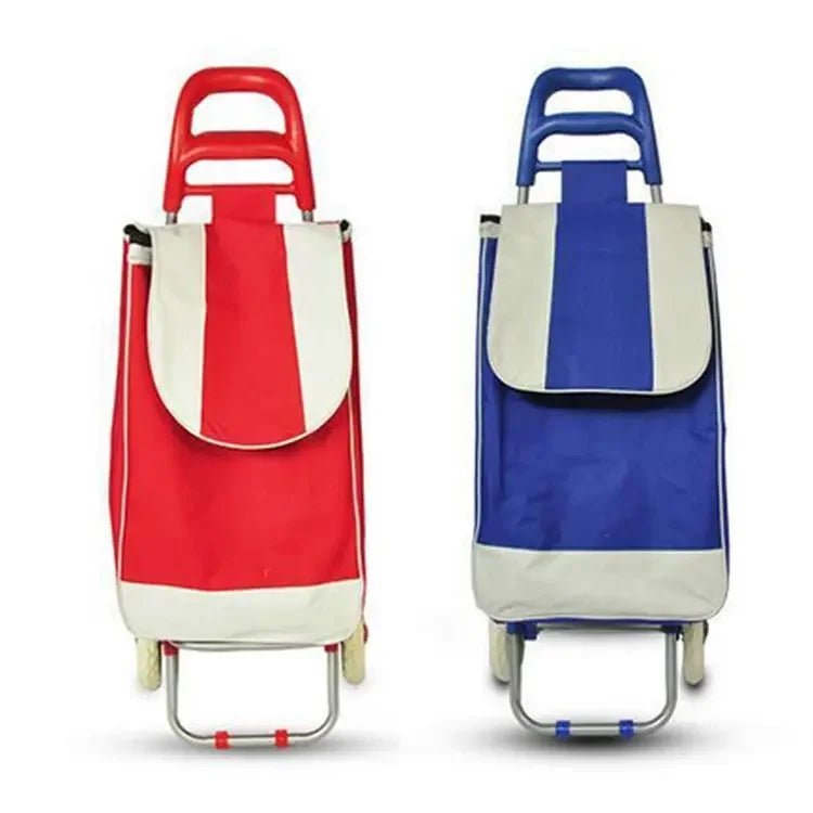 2026 Hot Selling Folding 600D Polyester Supermarket Store Shopping Bag Shopping Trolley Cart