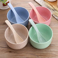 2020  New Eco-Friendly Wheat Straw Rice Husk Fiber Plastic Rice Bowl Large Plastic Soup Bowl Durable