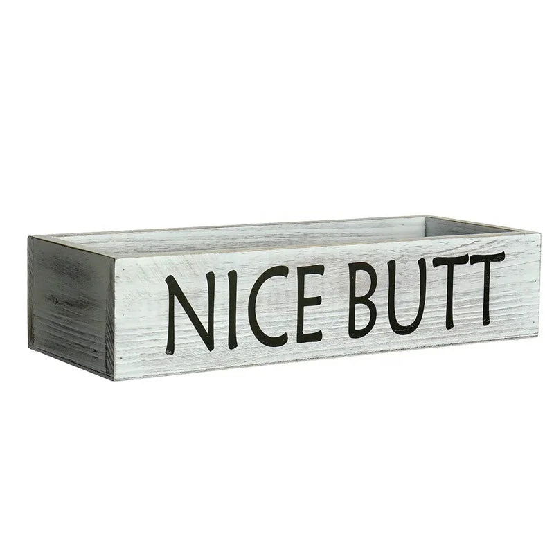 Small Multifunctional Rectangle Wooden Storage Box 2 Sides Silk Printed Logo for Home Sundries or Wooden Planter Storage