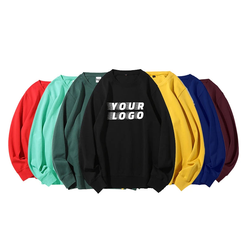 Black Fashion Men Autumn Hoodie Custom Heat Transfer Printing Logo High Quality Bright Color Pure Color 100% Cotton Blank