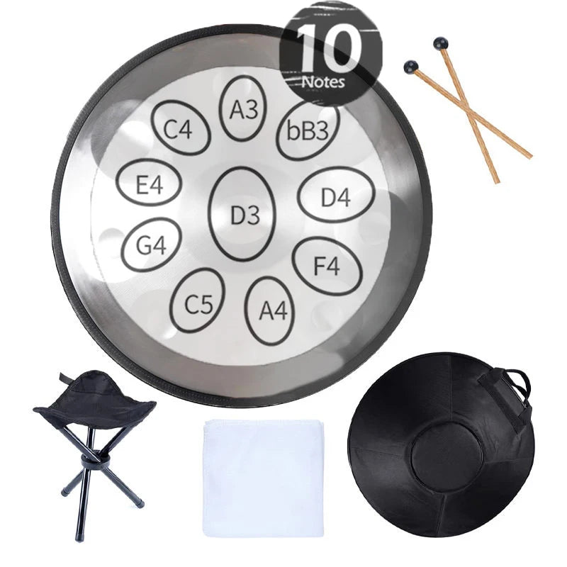 18 22 Inch Silver 9 10 12 14 Notes Tongue Gold Drump Hand Pan Handpan h Ang Stainless Steel Drum G D Minor Scale Hand Drum