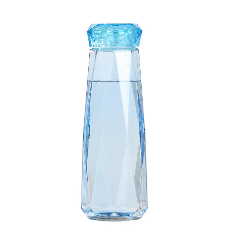 Glass Cup with Lid Portable Modern Custom Color Changing Diamond Crystal Glass Water Bottle As Gift