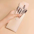 HMU Strong Wood Handle Good Quality Custom Logo Maquillage Vegan Brush Synthetic Hair Cheap 8pcs Mini Travel Makeup Brush