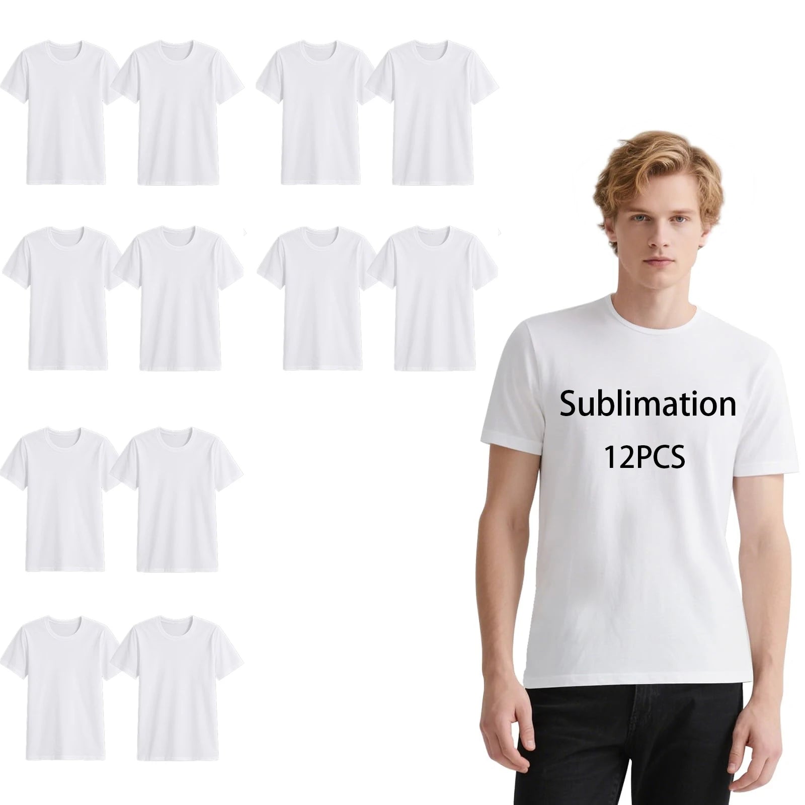 US Warehouse Factory Wholesale Sublimation Blanks T-Shirts 100% Polyester t Shirts for Man Adult White Shirt Sublimation t Shirt