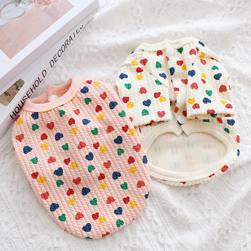 Factory Direct Sale - INS Pet Teddy Couple's Love Cardigan - Pet Small Breed Puppy Autumn and Winter Clothing