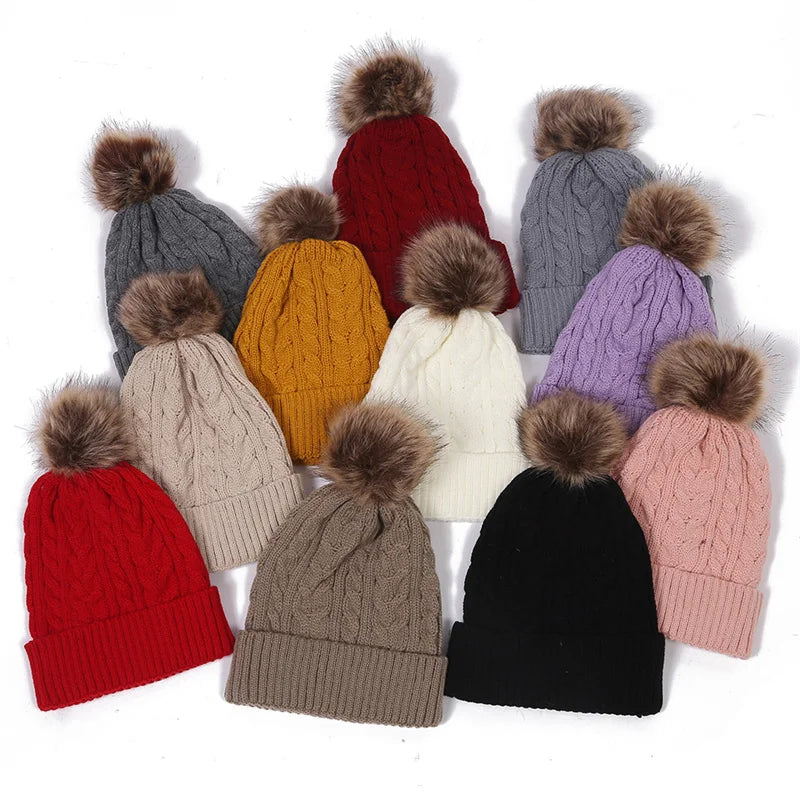 Women Knit Hats Jacquard Winter Hat Skull Beanie Crochet and Knitted Hats
