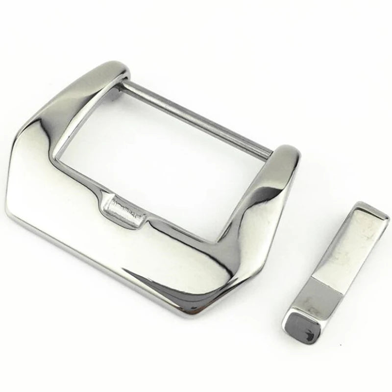 20mm Bracelet Watch Solid Metal Glossy Silver Watch Clasp Buckle With Screw Pin