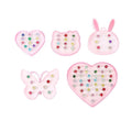 New Korean Children's Crown Jewel Ring Adjustable Girl Heart Princess Alloy Gift Ring Set
