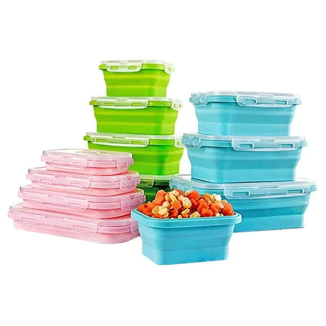 Silicone Multi-function Custom Kitchen Collapsible Cutting Board Folding Portable Food Storage Freshness Preservation Tableware