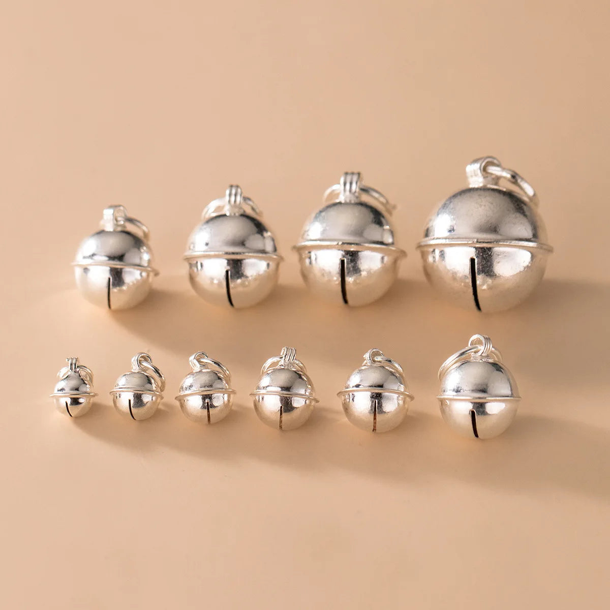 6mm-18mm Sterling Silver Bell Charms Jingle Bell Charm 925 Silver Round Bells